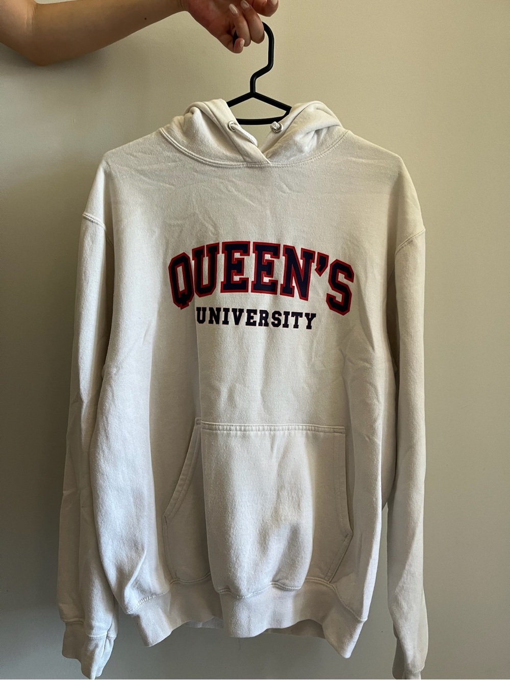 Queen's University White Pullover Hoodie